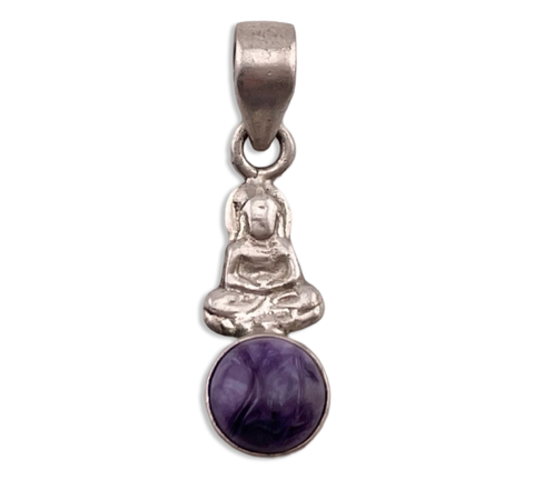 sterling silver Buddha sugilite pendant