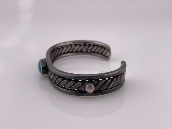 sterling silver old turquoise cuff bracelet