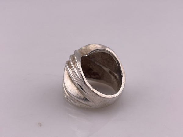 size 6 sterling silver Mexican chunky stoneless textured ring