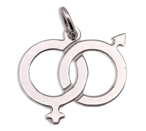 sterling silver female & male symbols pendant