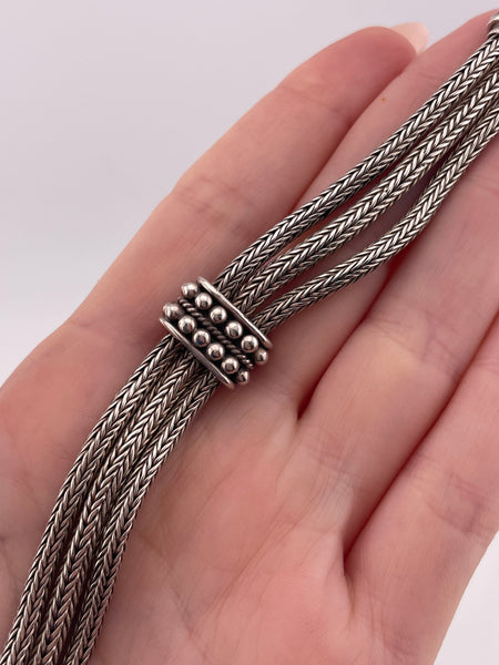 sterling silver 8 1/2" heavy wheat chain toggle clasp link bracelet