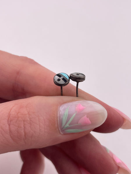 sterling silver Zuni inlay stud earrings ***Not Sterling Posts***