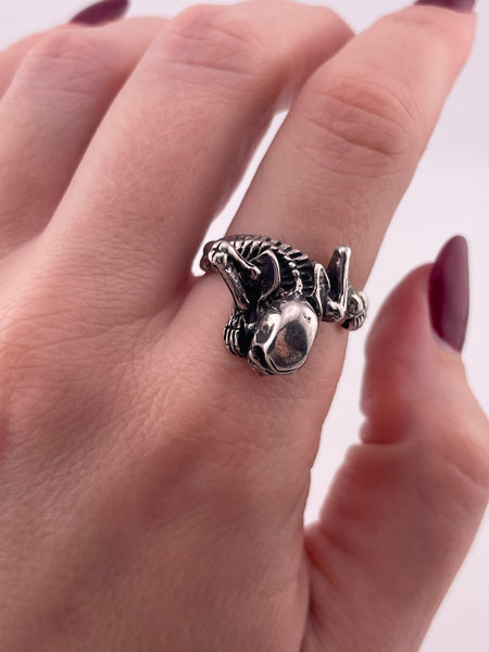 size 7.5 sterling silver skeleton ring