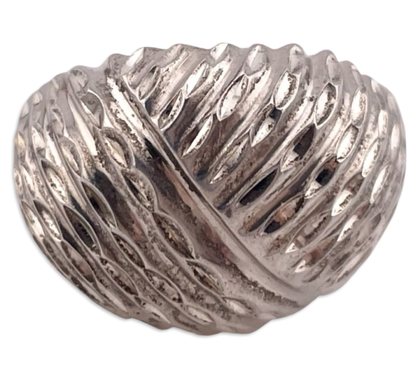 size 9.25 sterling silver stoneless textured ring