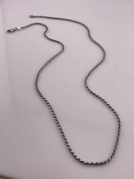 sterling silver 24" rope chain necklace