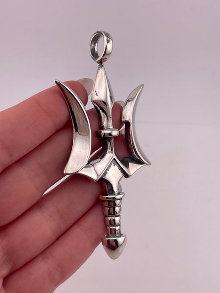 sterling silver 3-1/2" long Tribal Sons trident pendant