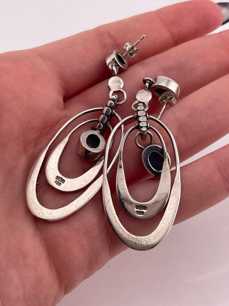 sterling silver Sajen faceted iolite & druzy post dangle earrings