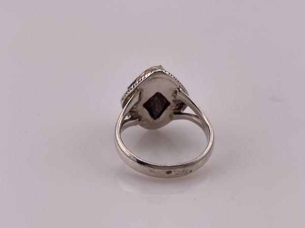 size 9 sterling silver raw stone ring