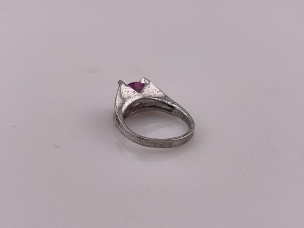 size 3 sterling silver lab pink sapphire ring ***AS IS***