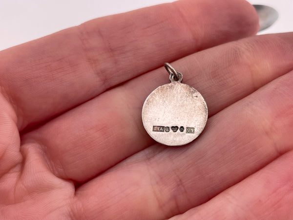 sterling silver enamel Swedish Three Crowns pendant