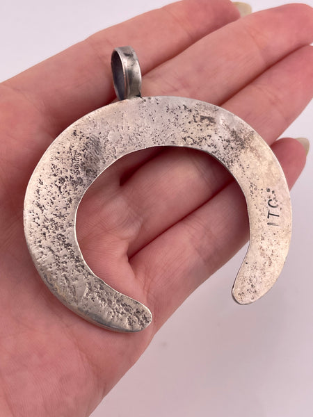 sterling silver large sandcast naja pendant