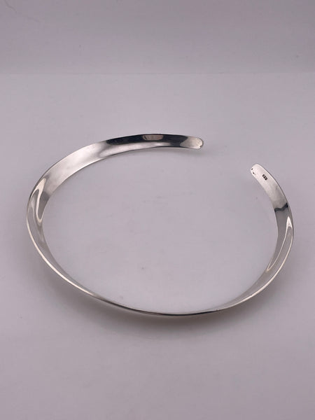 sterling silver torque collar necklace
