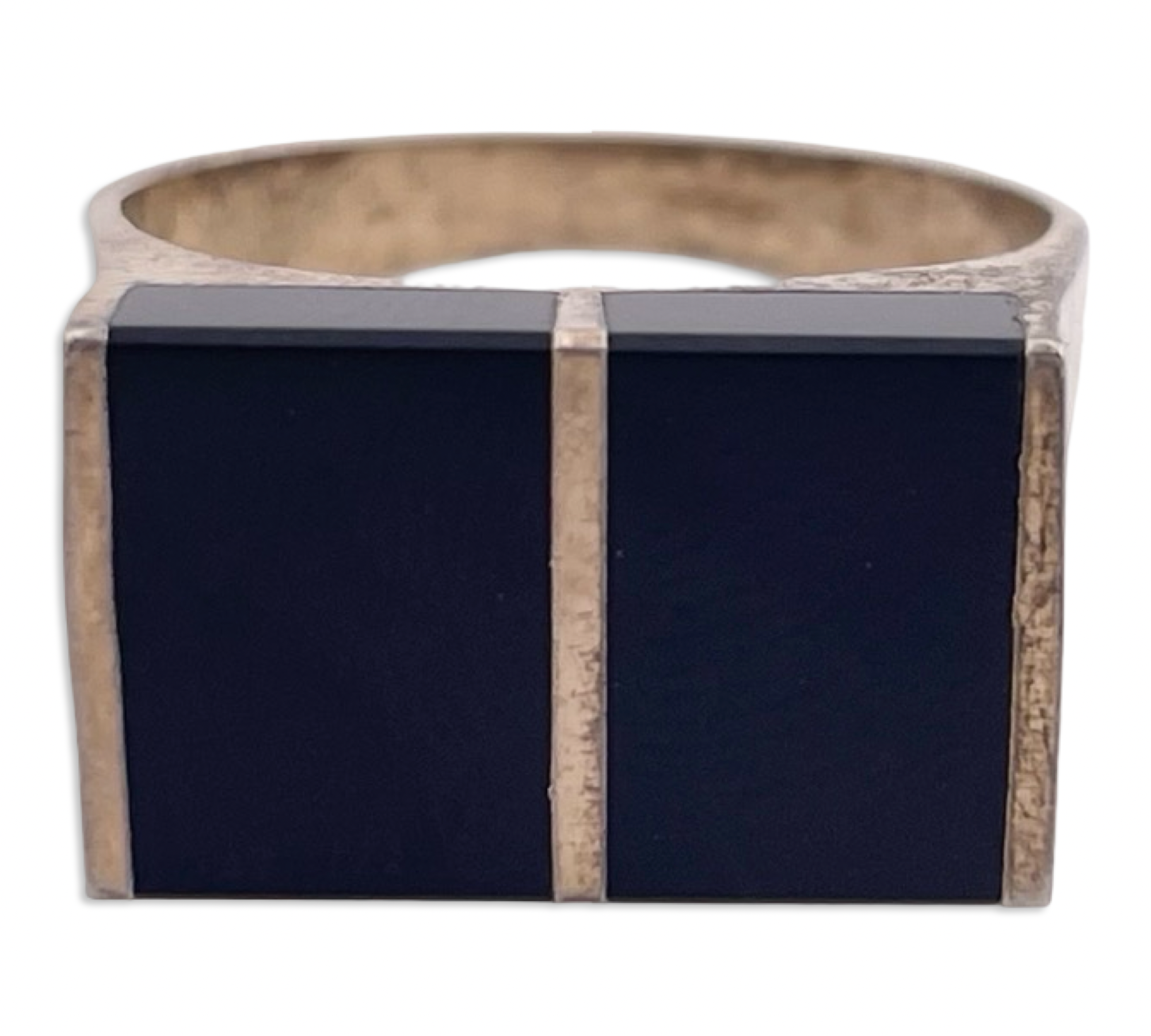 size 6.5 sterling silver gold wash onyx ring