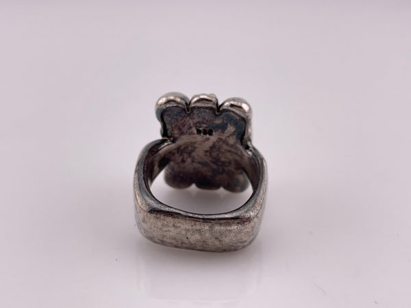 size 7.75 sterling silver electro-form textured ring