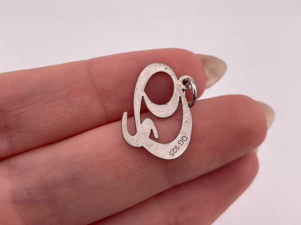 sterling silver 'Q' letter initial pendant