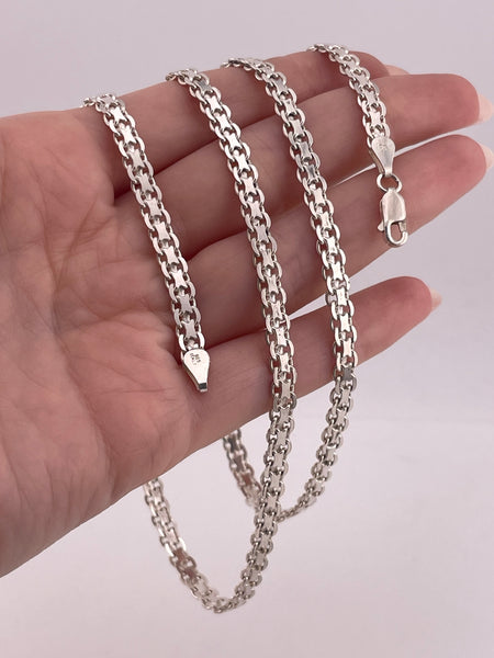 sterling silver 30" 4.7mm bismark chain necklace