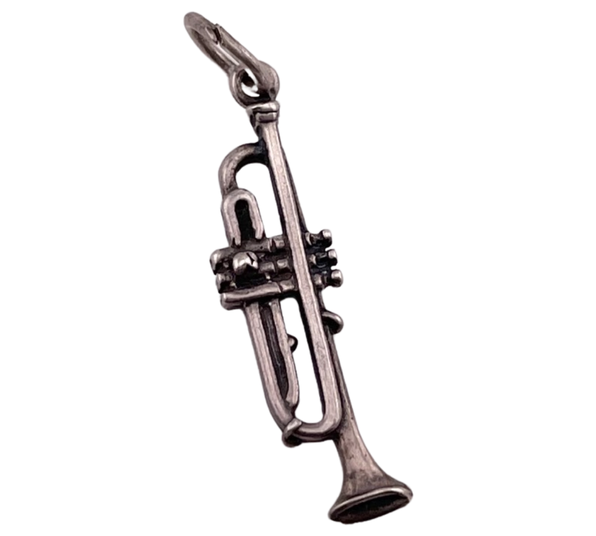 sterling silver trumpet pendant