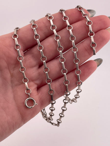 sterling silver 33" chain link necklace