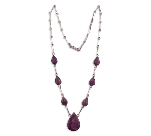 sterling silver 18" purple spiny oyster necklace