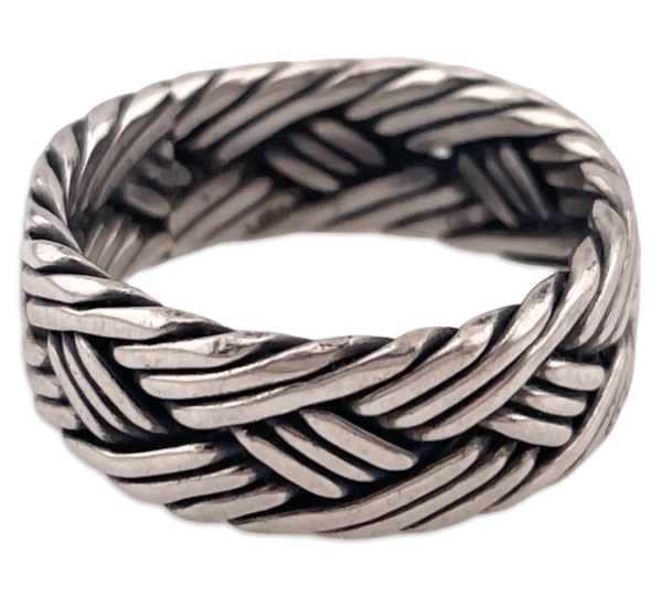 size 7 sterling silver woven band ring