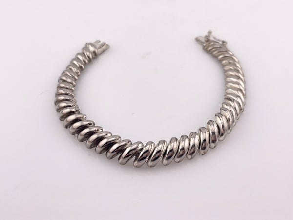 sterling silver rhodium plated 7" San Marco link bracelet