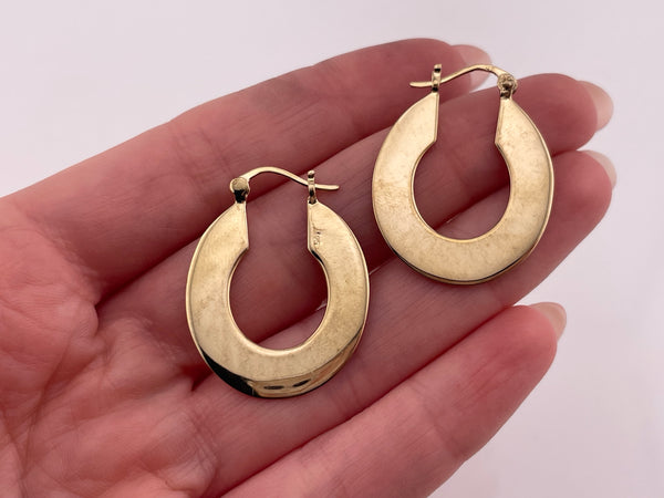 sterling silver gold plated flat hoop earrings