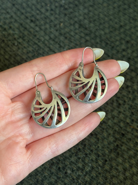 RESERVED PRIVATE LISTING -- sterling silver stoneless cut-out earrings C1