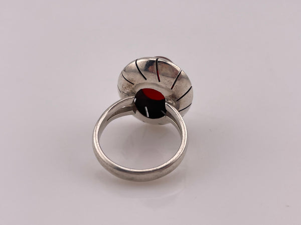 size 7 sterling silver carnelian ring