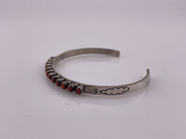 sterling silver coral snake eye cuff bracelet
