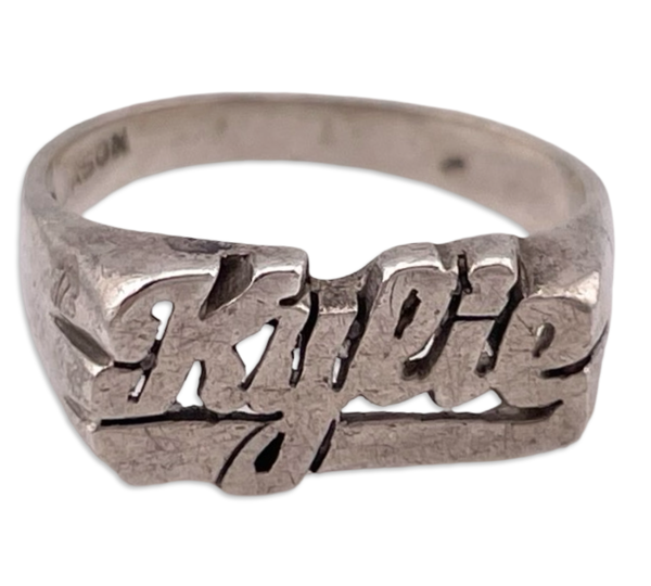size 6 sterling silver "Kylie" name ring