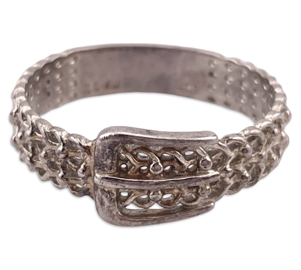 size 11 sterling silver belt ring