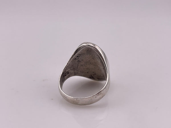 size 9.75 sterling silver chip turquoise hummingbird pattern ring