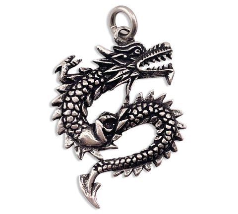 sterling silver dragon pendant