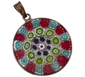 sterling silver Millefiori glass pendant