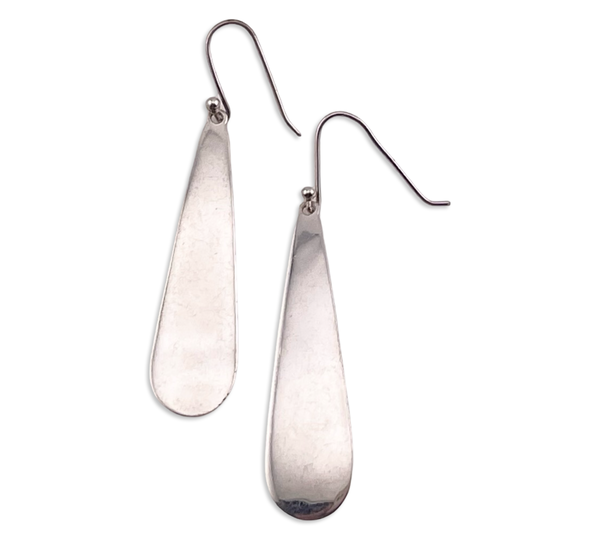 sterling silver stoneless paddle dangle earrings