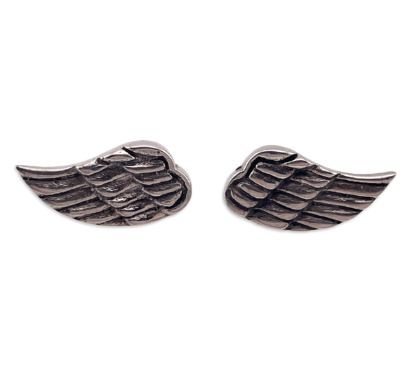 sterling silver angel wing post earrings