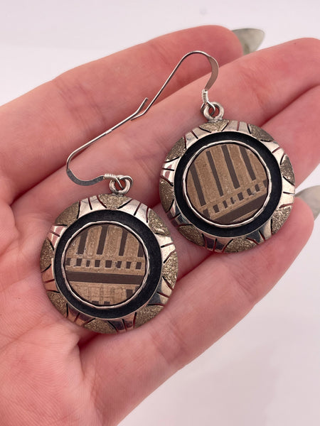 sterling silver Augustin Torres Beltran pottery shard hook dangle earrings
