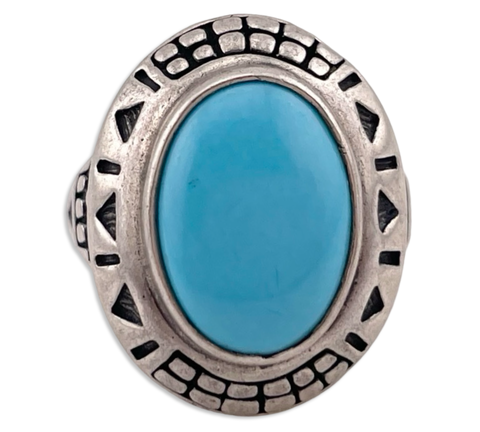 size 6.25 sterling silver stabilized turquoise ring