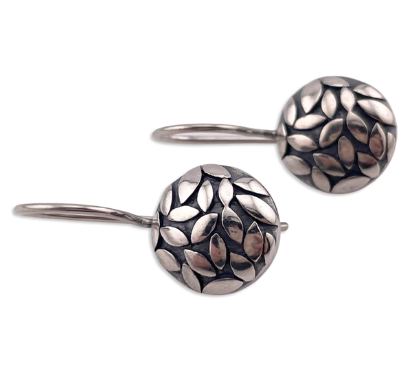 sterling silver Silpada stoneless circle dangle lever-back hook earrings