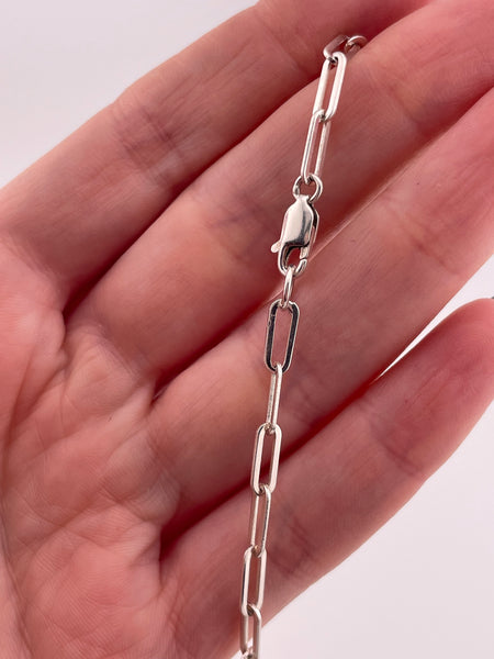 sterling silver multi-gemstone pendant paperclip chain necklace