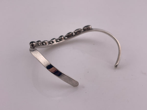sterling silver 6-1/4" shaped onyx row bracelet