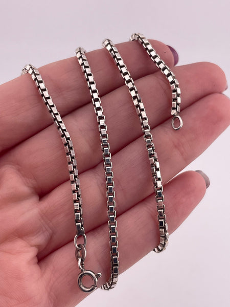 sterling silver 20-1/4" box chain necklace