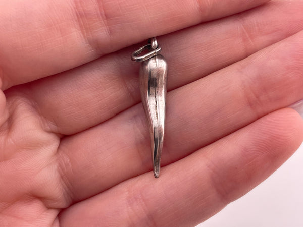 sterling silver Italian horn pendant