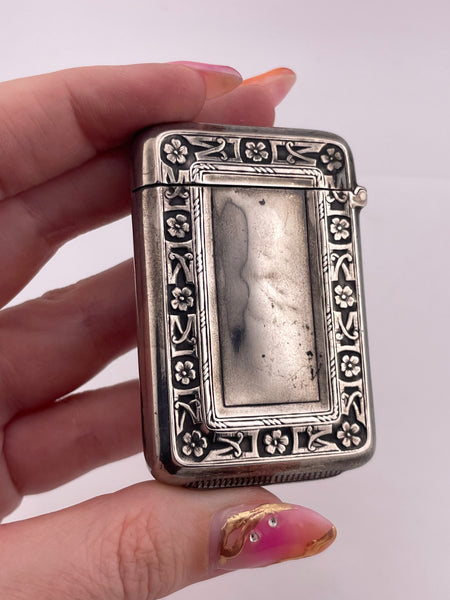 sterling silver 'WTP' monogrammed matchbox safe