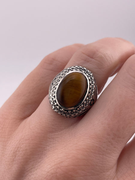 size 5.75 sterling silver tiger eye star ring