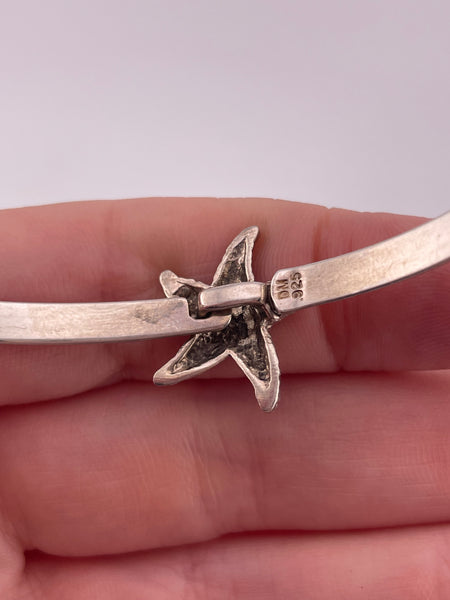 sterling silver 6-7/8" starfish bangle bracelet