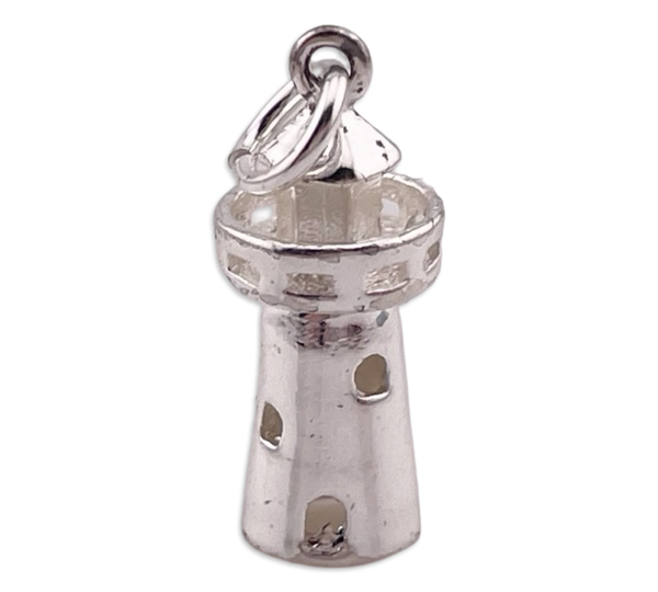 sterling silver rhodium plated lighthouse pendant