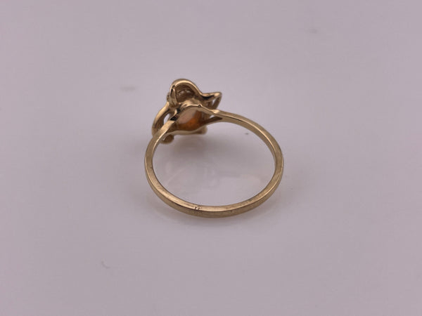 size 7 14k yellow gold opal ring