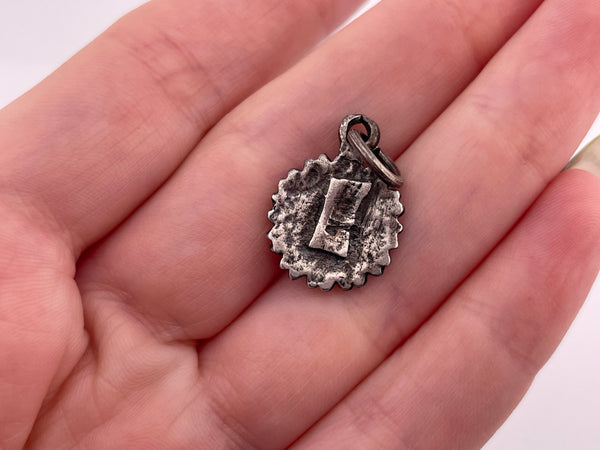 sterling silver sun face flower pendant
