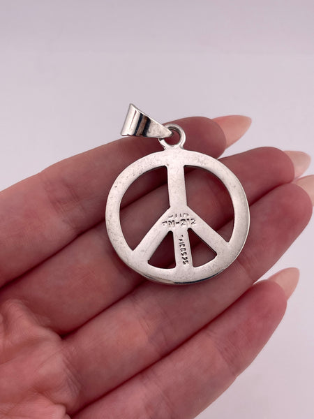 sterling silver peace sign pendant